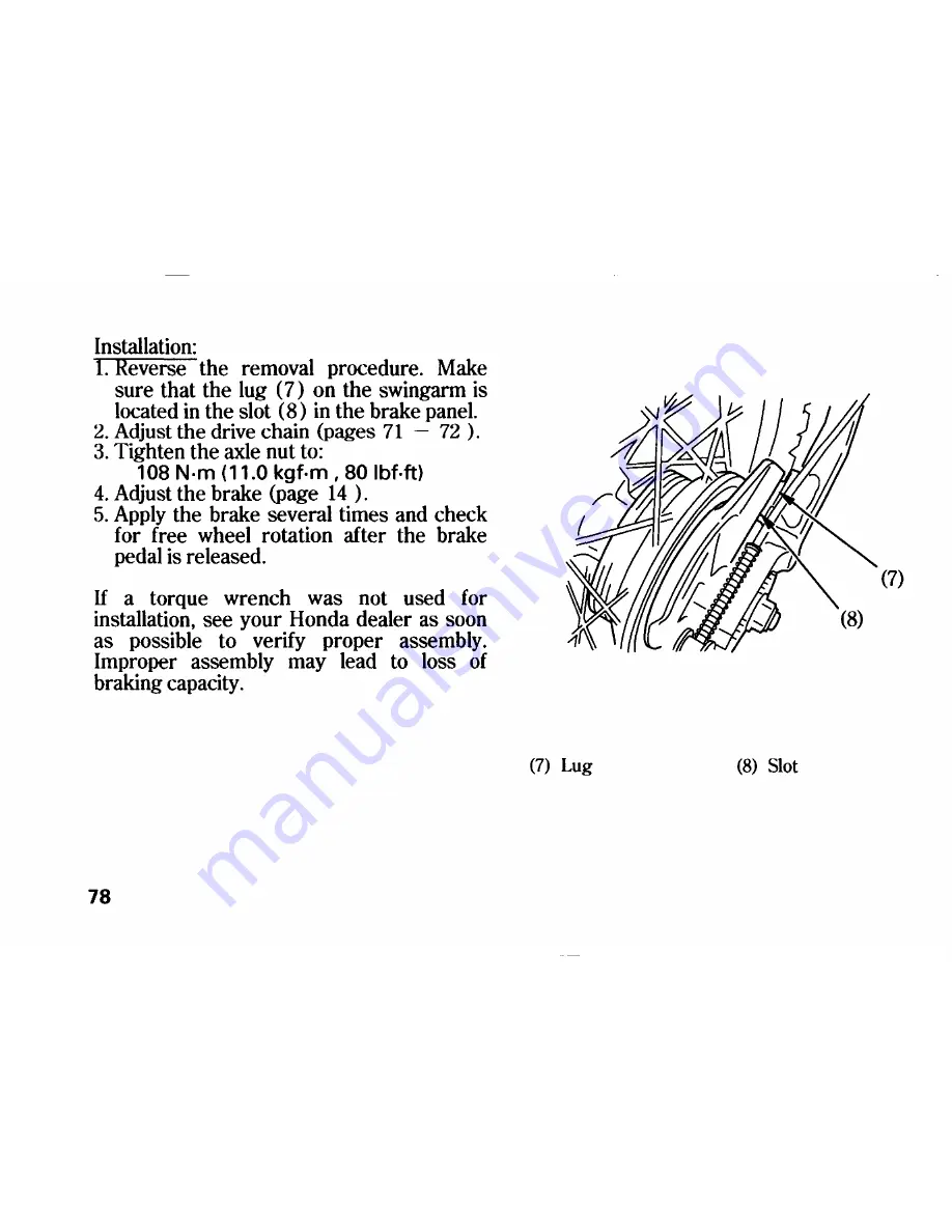 Honda 2002 CRF230F Owner'S Manual Download Page 88