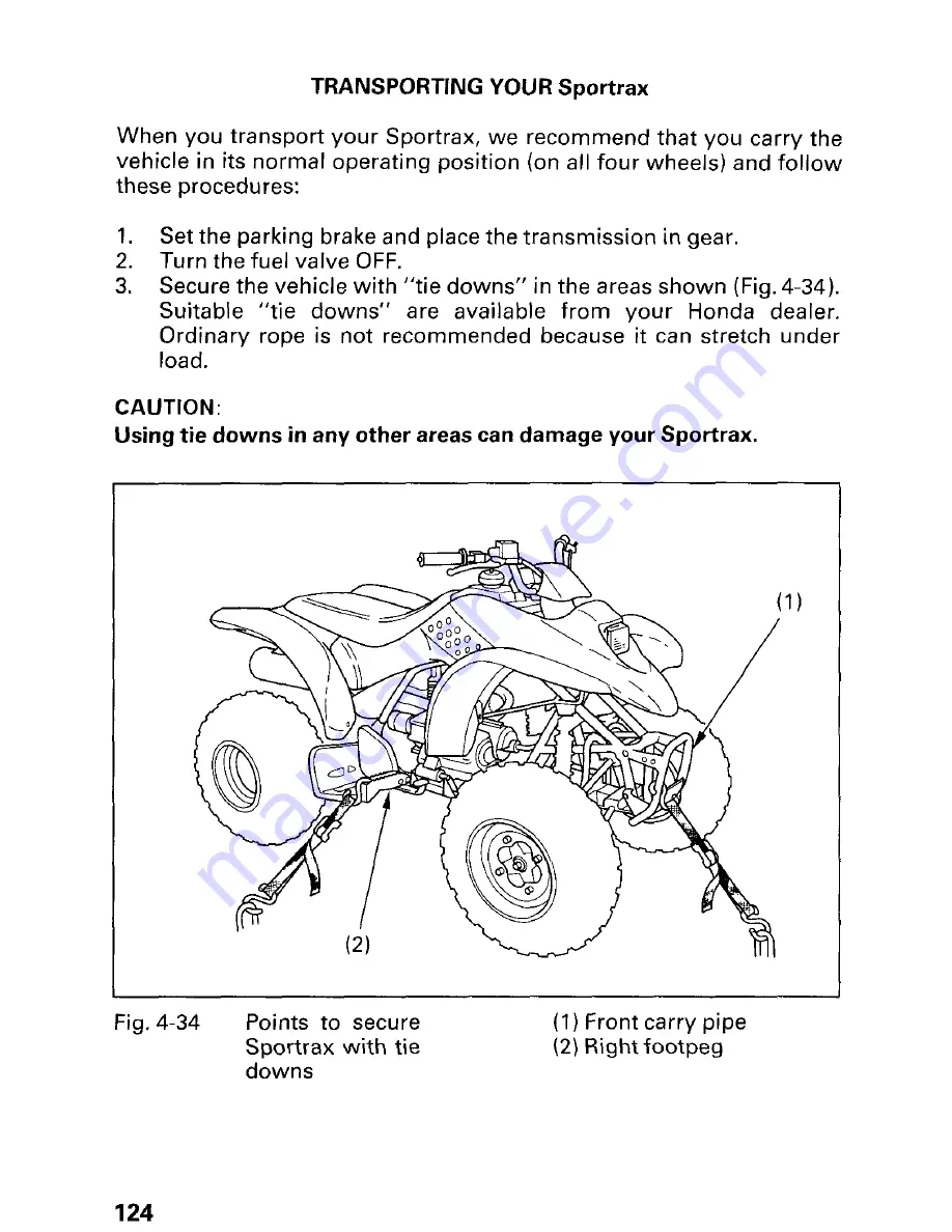 Honda 2002 TRX250EX Sportrax Скачать руководство пользователя страница 130