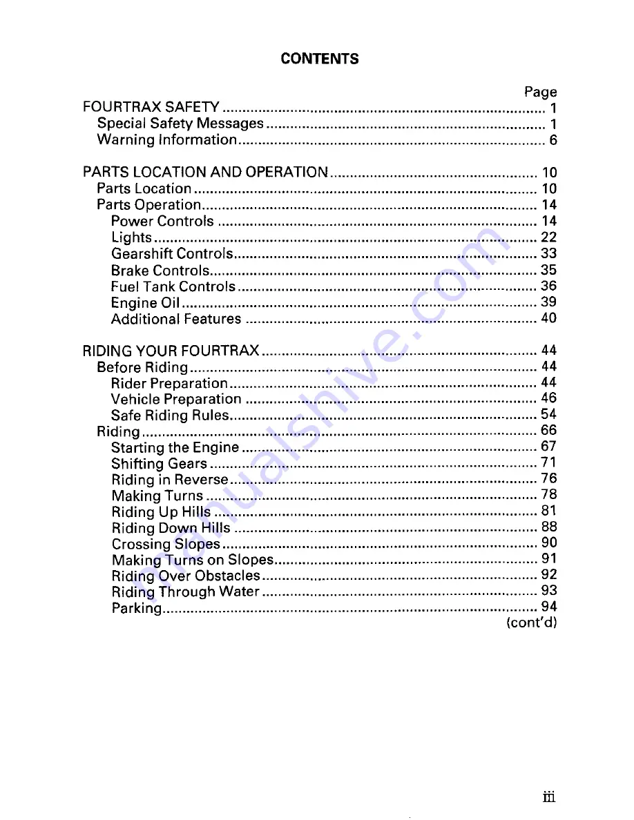 Honda 2002 TRX450FE Fourtrax Foreman FE Owner'S Manual Download Page 5