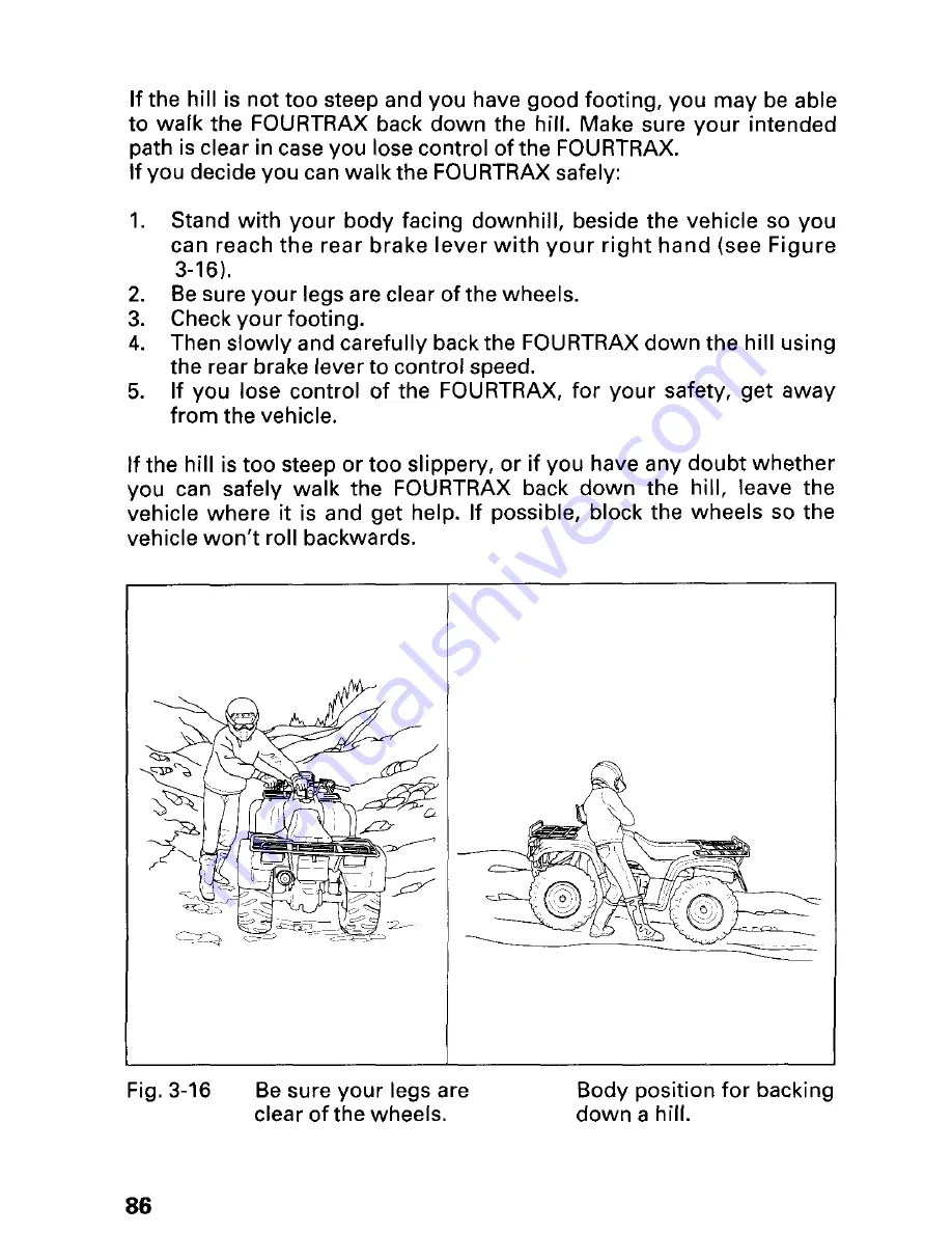 Honda 2002 TRX450FE Fourtrax Foreman FE Owner'S Manual Download Page 92