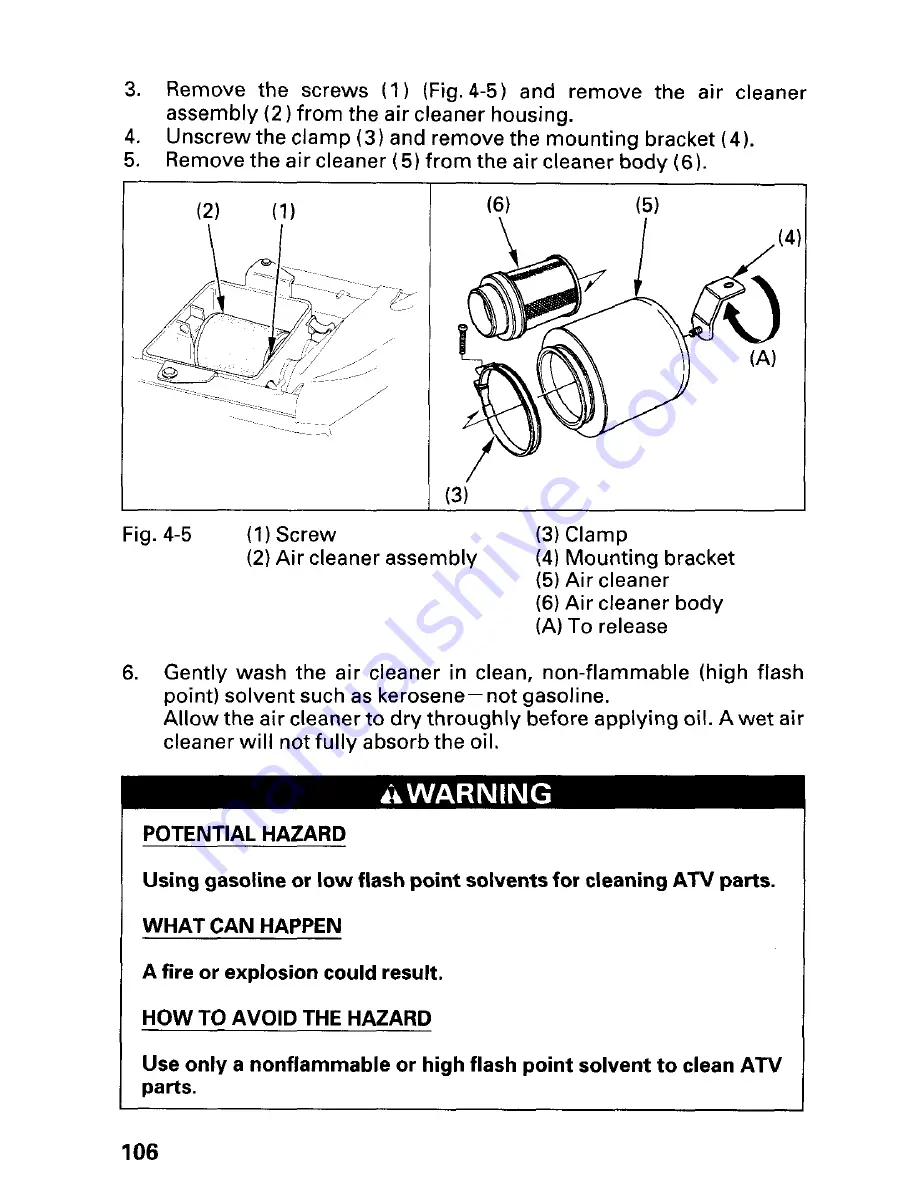 Honda 2002 TRX450FE Fourtrax Foreman FE Owner'S Manual Download Page 112