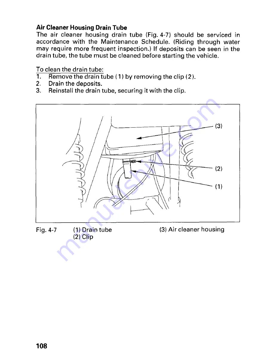 Honda 2002 TRX450FE Fourtrax Foreman FE Owner'S Manual Download Page 114