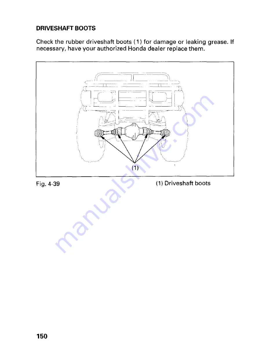 Honda 2002 TRX450FE Fourtrax Foreman FE Owner'S Manual Download Page 156