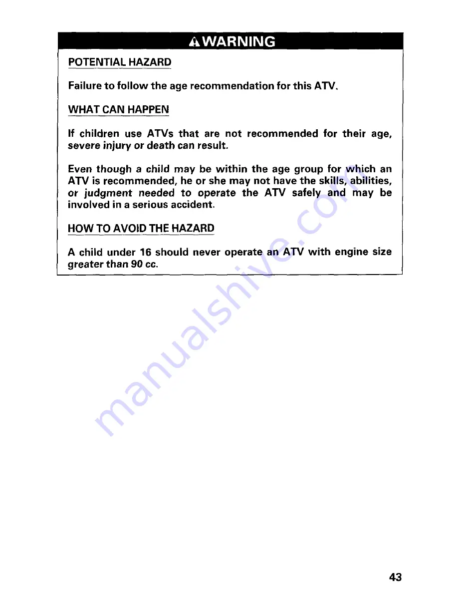 Honda 2002 TRX450FM FourTrax Foreman FM Owner'S Manual Download Page 49