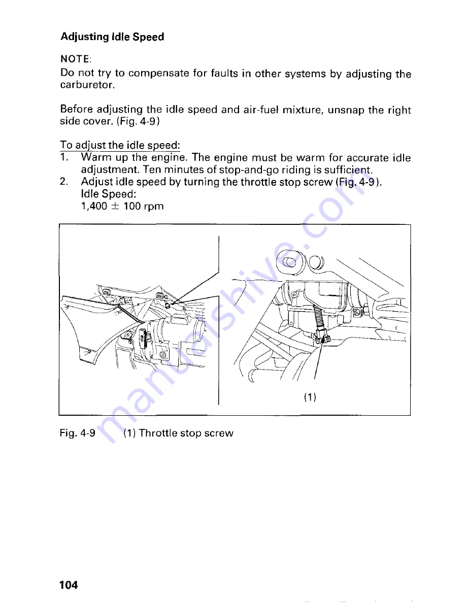 Honda 2002 TRX450FM FourTrax Foreman FM Owner'S Manual Download Page 110