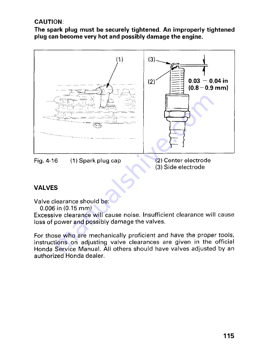 Honda 2002 TRX450FM FourTrax Foreman FM Owner'S Manual Download Page 121