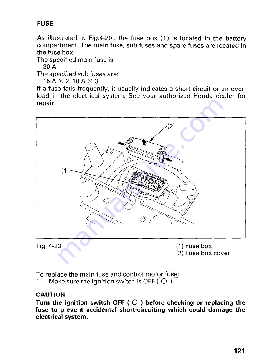 Honda 2002 TRX450FM FourTrax Foreman FM Owner'S Manual Download Page 127