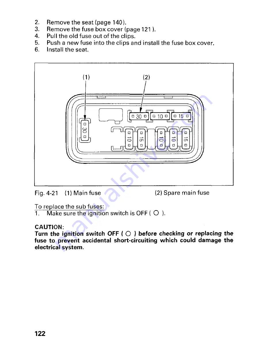 Honda 2002 TRX450FM FourTrax Foreman FM Owner'S Manual Download Page 128