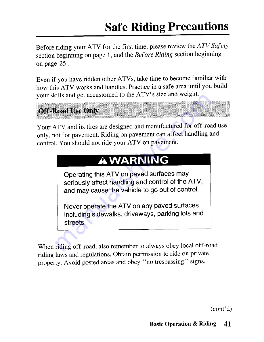 Honda 2003 TRX250EX Sportrax 250EX Owner'S Manual Download Page 49