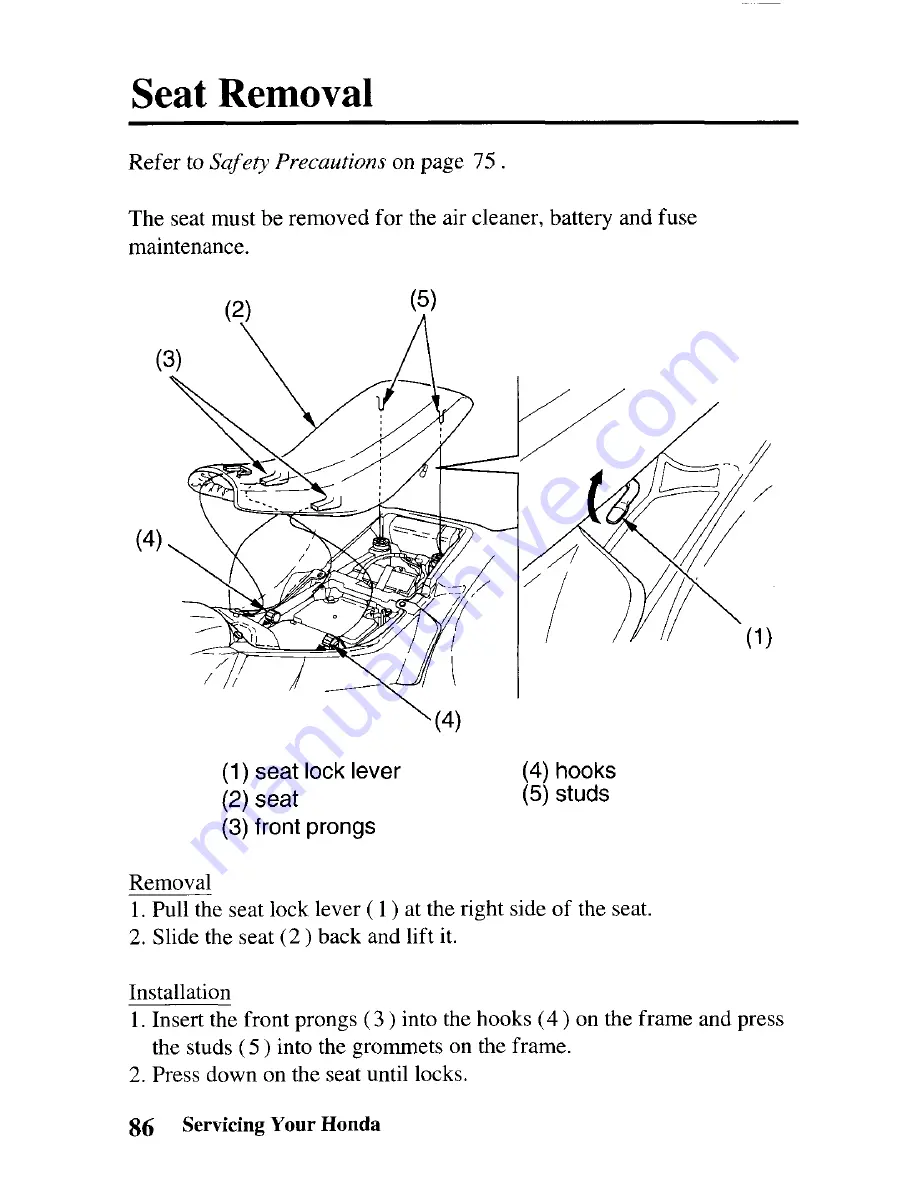 Honda 2003 TRX250EX Sportrax 250EX Owner'S Manual Download Page 94