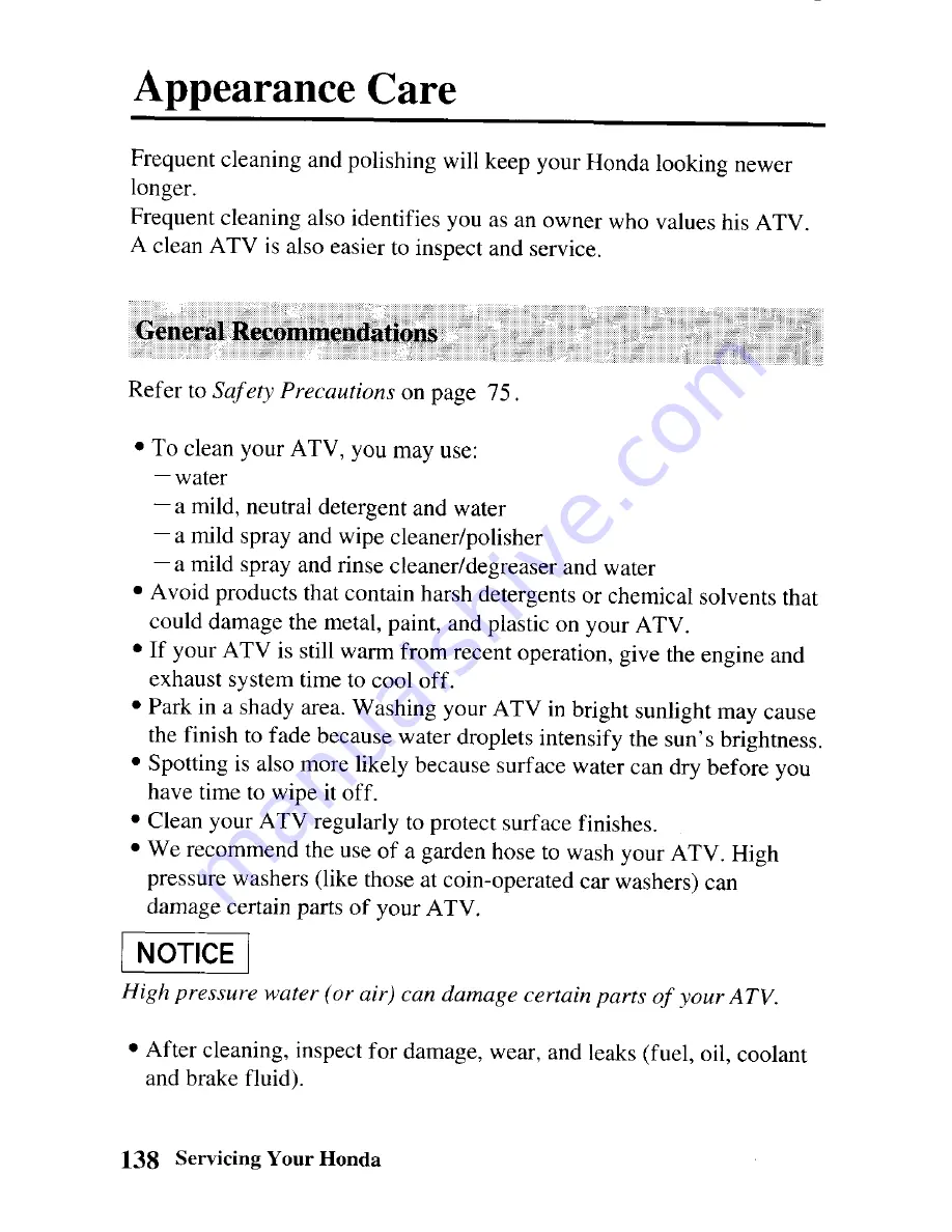 Honda 2003 TRX250EX Sportrax 250EX Owner'S Manual Download Page 146