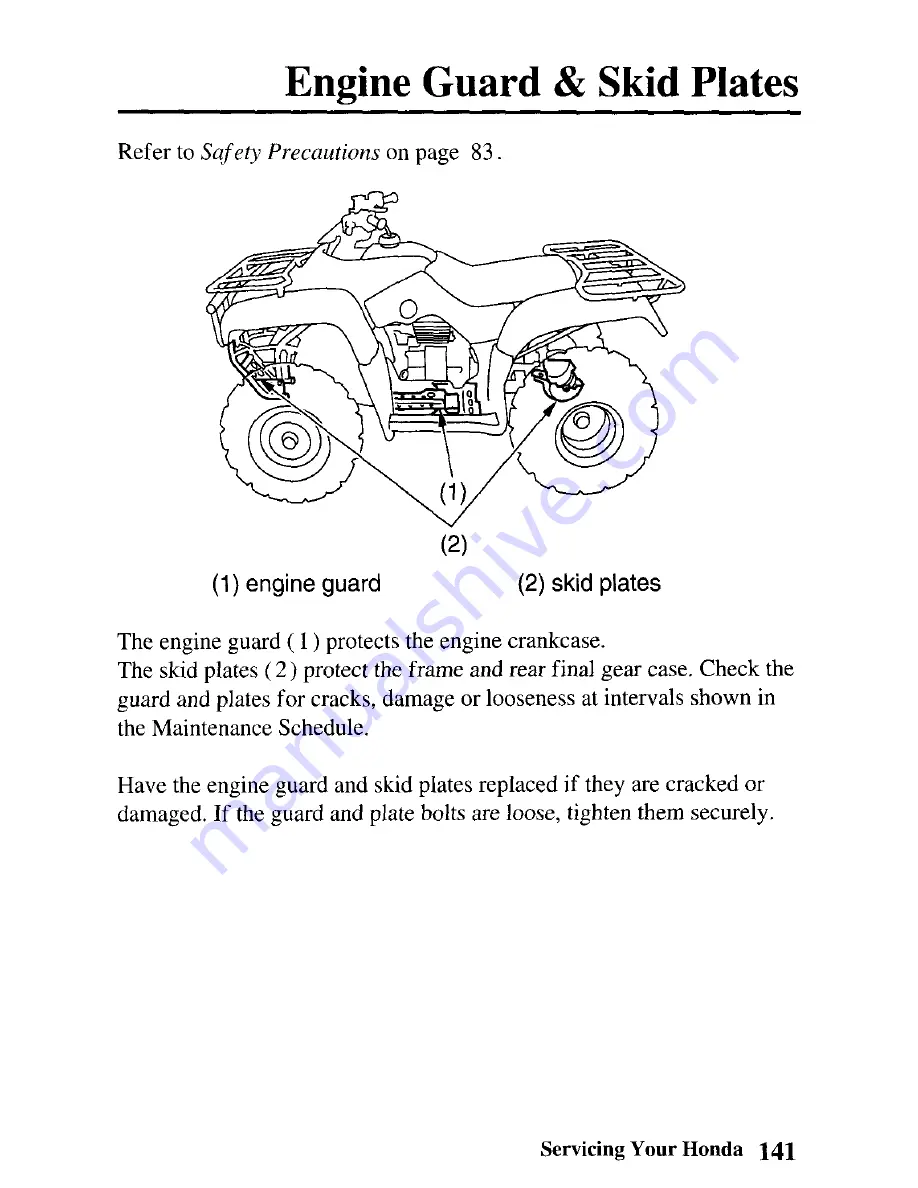 Honda 2003 TRX250TE Fourtrax Recon ES Owner'S Manual Download Page 148