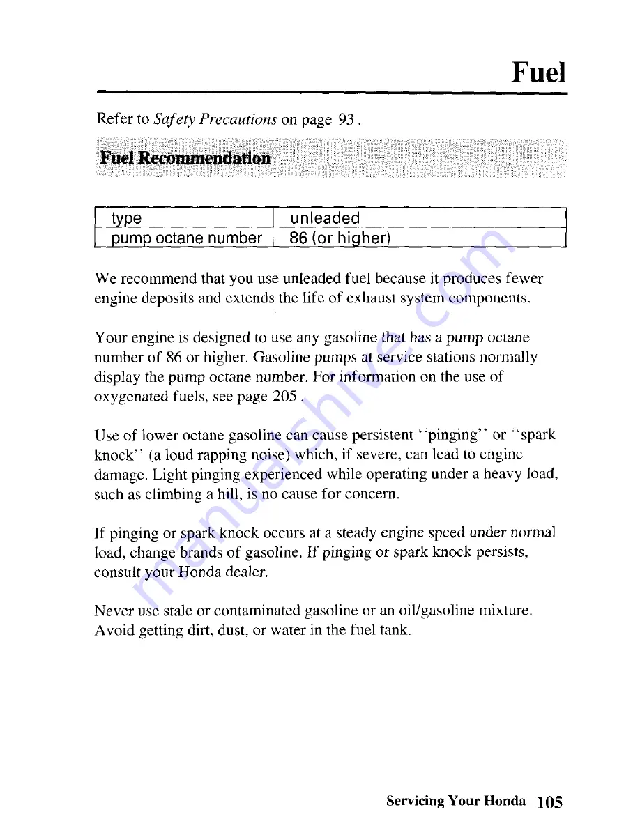 Honda 2003 TRX450FE Fourtrax Foreman FE Owner'S Manual Download Page 114