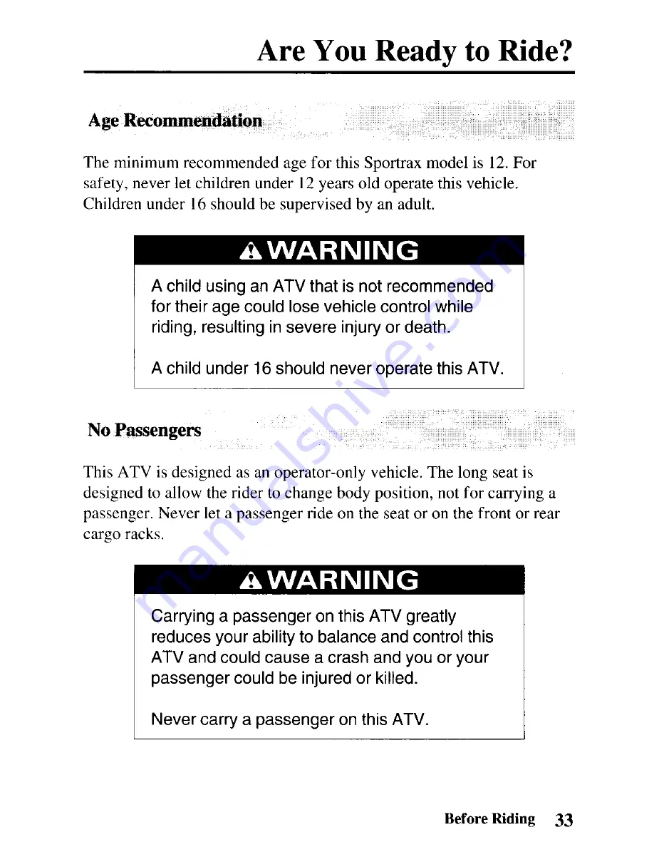 Honda 2003 TRX90 Sportrax 90 Owner'S Manual Download Page 41