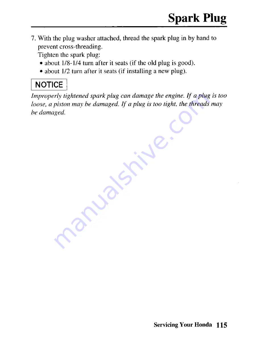 Honda 2003 TRX90 Sportrax 90 Owner'S Manual Download Page 122