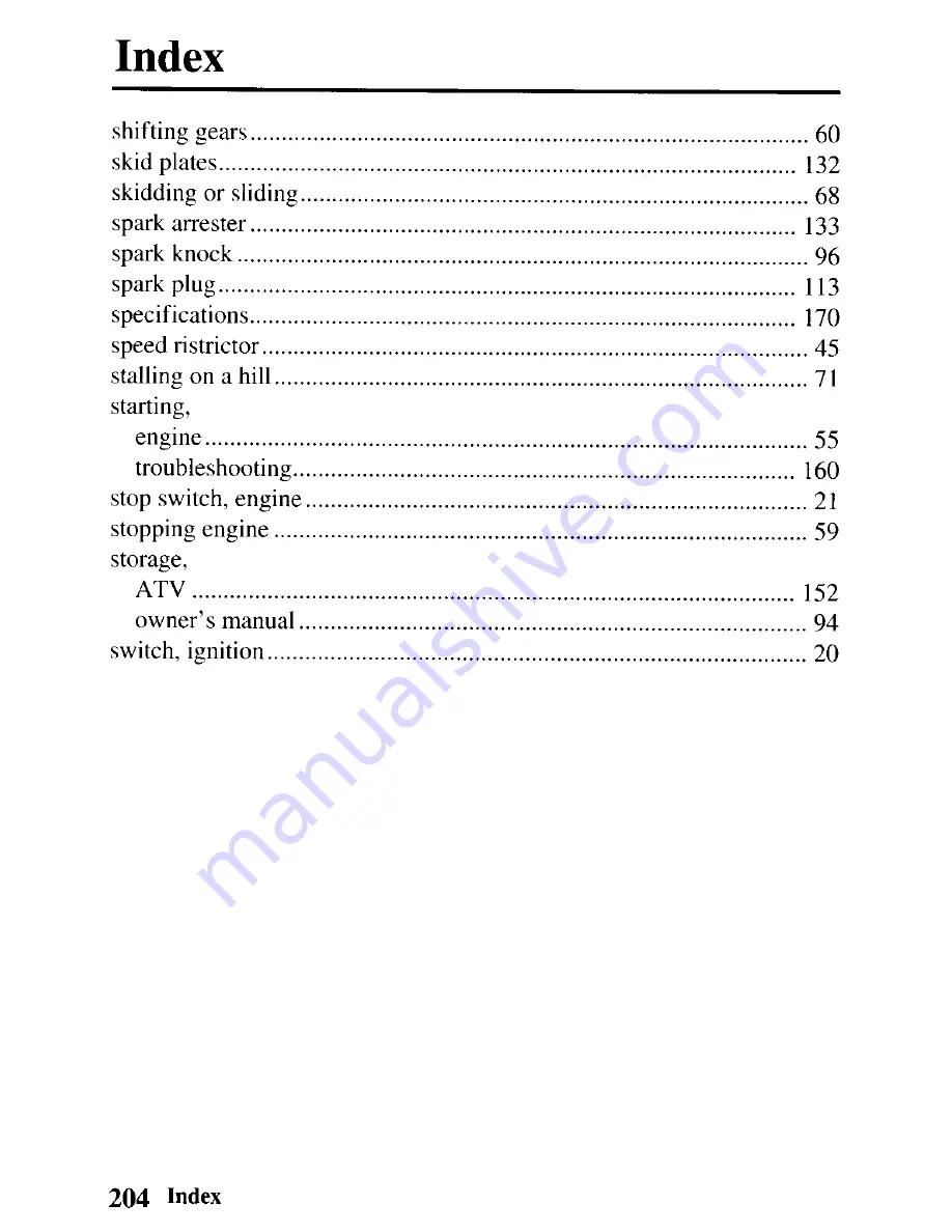 Honda 2003 TRX90 Sportrax 90 Owner'S Manual Download Page 200