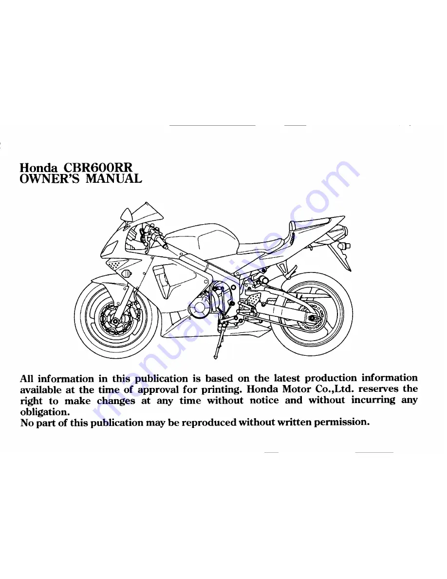 Honda 2004 CBR600RR Скачать руководство пользователя страница 5