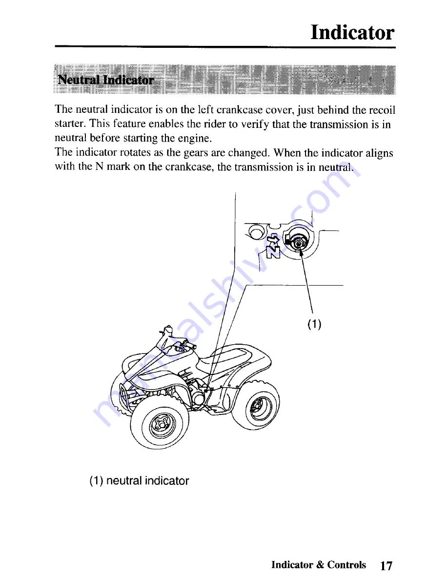 Honda 2004 SPORTRAX 90 Owner'S Manual Download Page 26