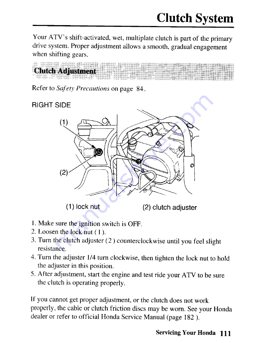 Honda 2004 SPORTRAX 90 Owner'S Manual Download Page 118