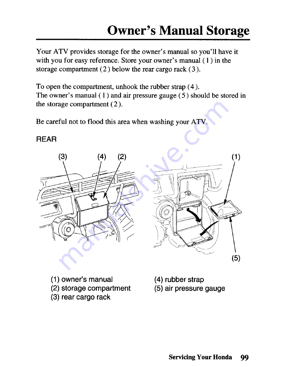 Honda 2004 TRX450FE Fourtrax Foreman FE Owner'S Manual Download Page 108