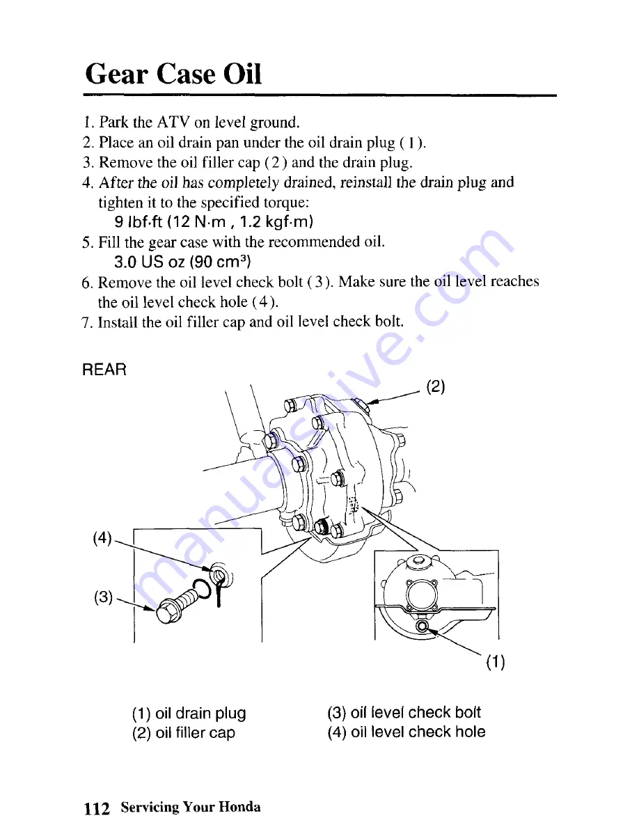 Honda 2004 TRX450FE Fourtrax Foreman FE Owner'S Manual Download Page 121