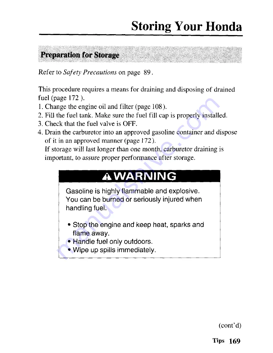 Honda 2004 TRX450FE Fourtrax Foreman FE Owner'S Manual Download Page 178