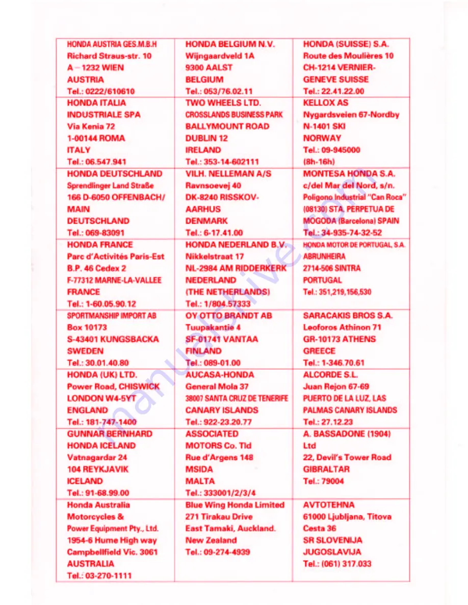 Honda 2005 TRX250TM Fourtrax Owner'S Manual Download Page 218