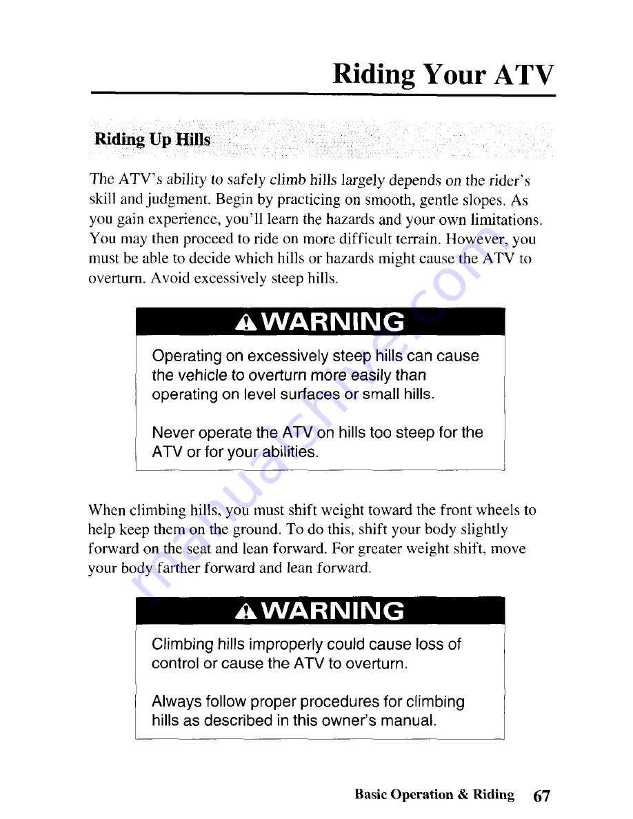 Honda 2005 TRX500TM Fourtrax Foreman Owner'S Manual Download Page 76