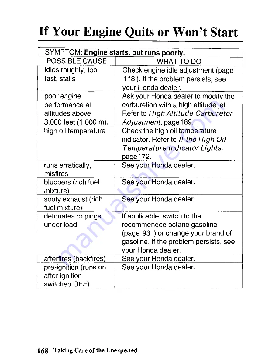 Honda 2005 TRX500TM Fourtrax Foreman Owner'S Manual Download Page 177