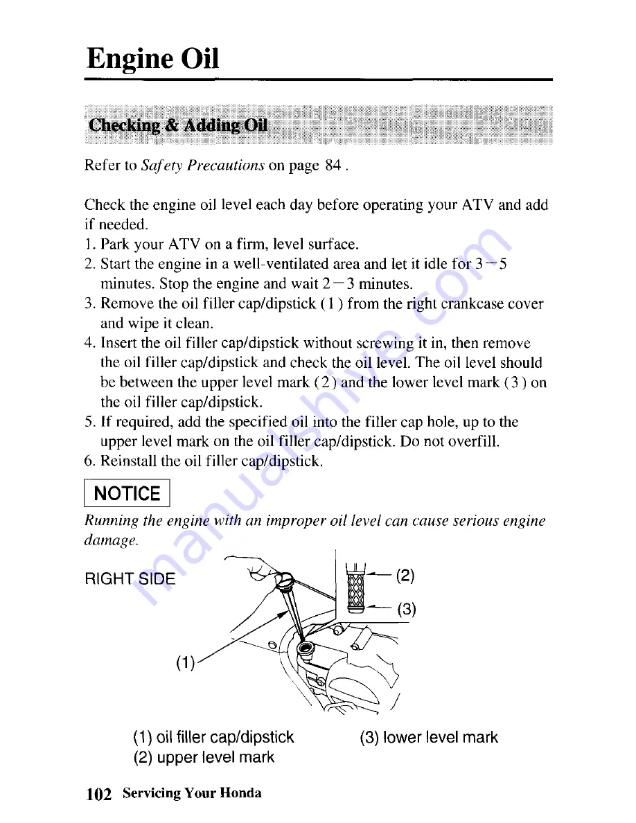 Honda 2005 TRX90 Sportrax Owner'S Manual Download Page 109