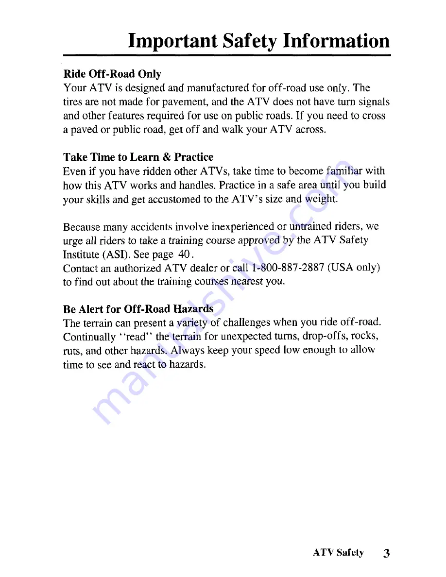 Honda 2006 TRX350FM Fourtrax 4x4 Owner'S Manual Download Page 12