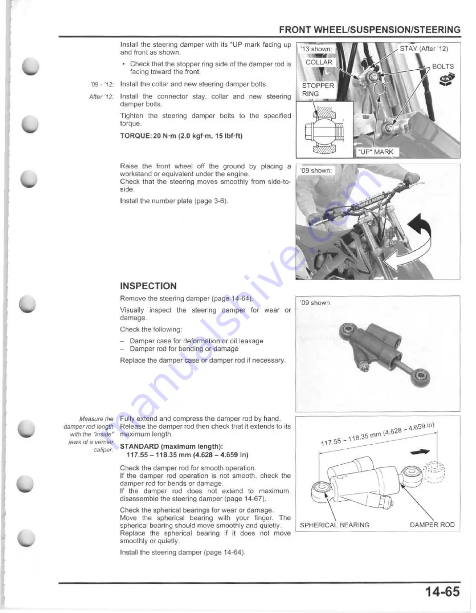 Honda 2009 crf 450r Скачать руководство пользователя страница 425