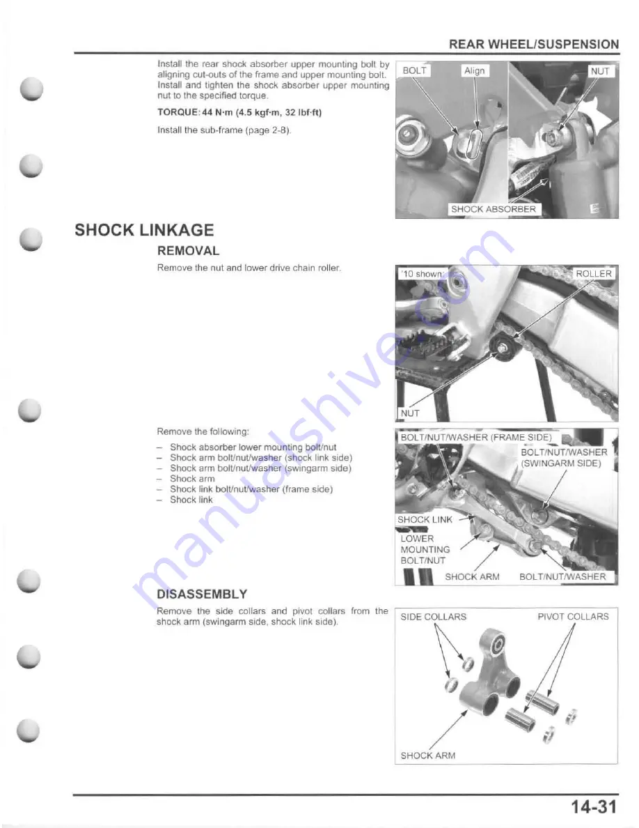 Honda 2010 CRF250R Service Manual Download Page 375