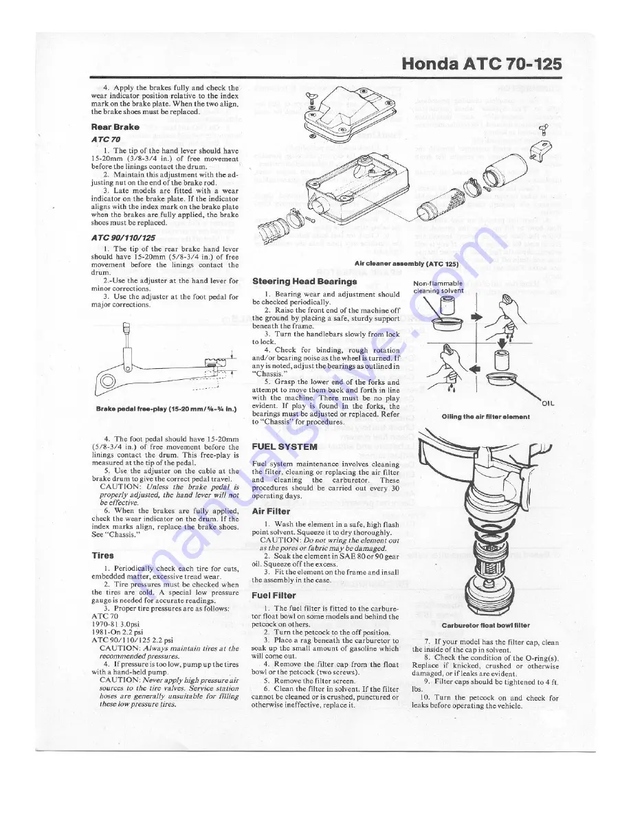 Honda ATC 110 Service Manual Download Page 4