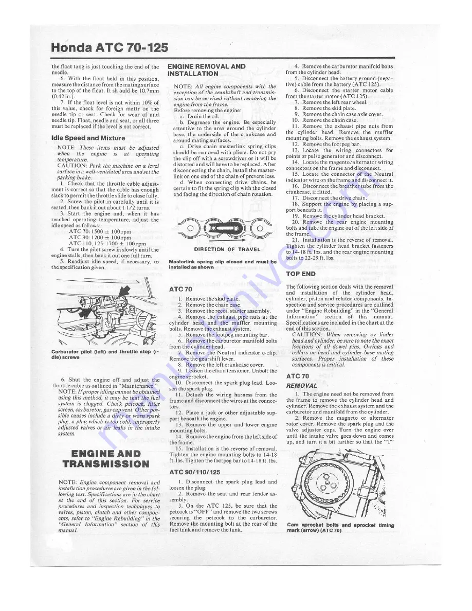 Honda ATC 110 Service Manual Download Page 9