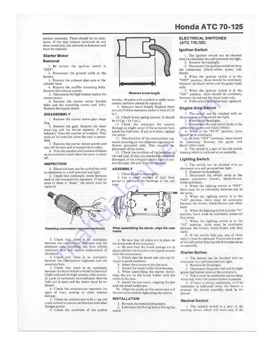 Honda ATC 110 Service Manual Download Page 26