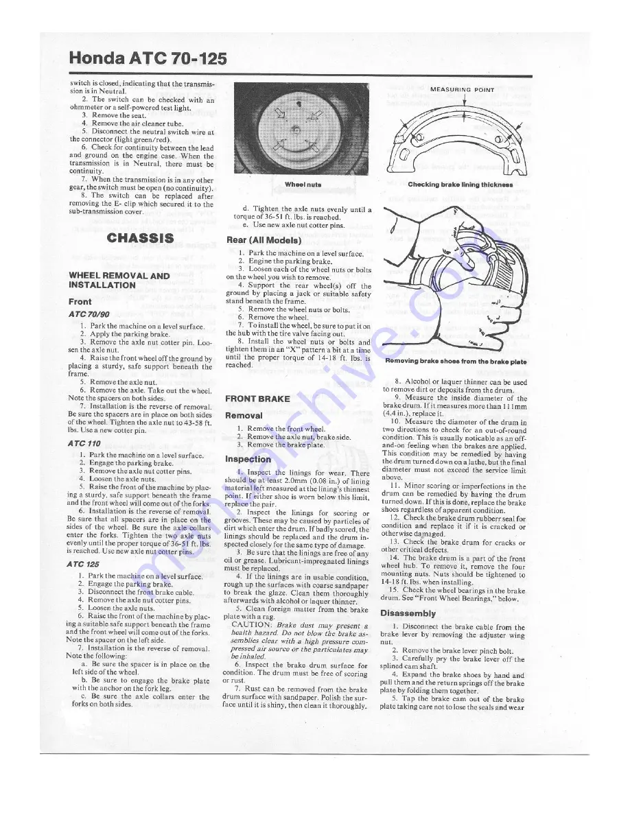 Honda ATC 110 Service Manual Download Page 27