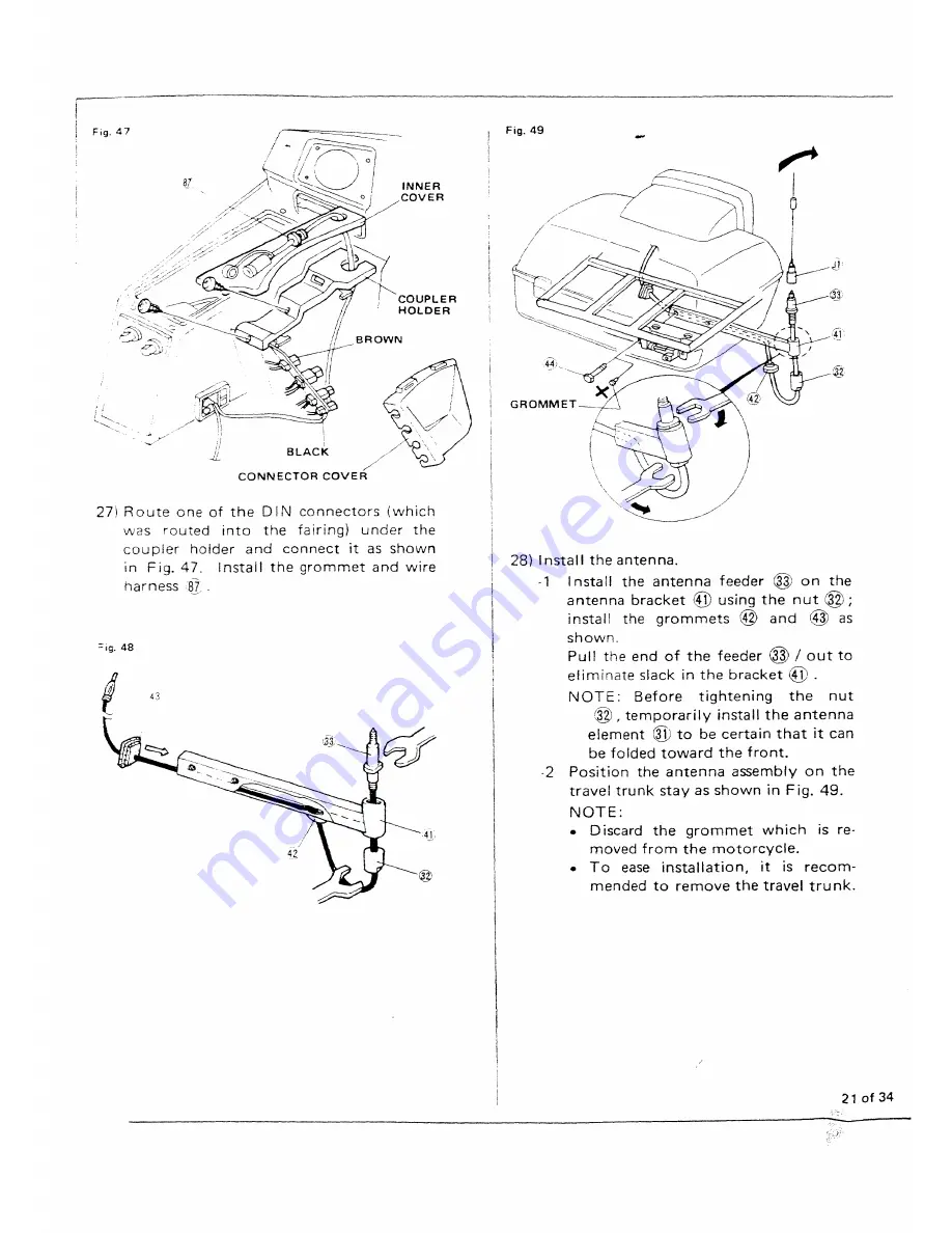 Honda AUDIO SYSTEM 1984 Goldwing GL1200 Скачать руководство пользователя страница 21