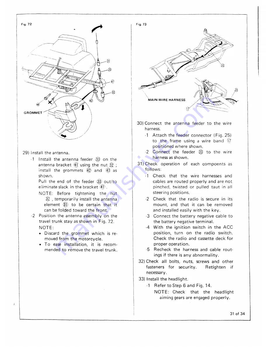 Honda AUDIO SYSTEM 1984 Goldwing GL1200 Instruction Manual Download Page 31