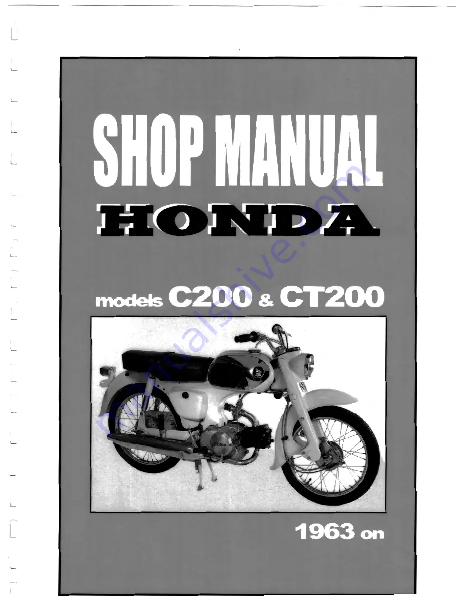 Honda C200 1963 Shop Manual Download Page 1