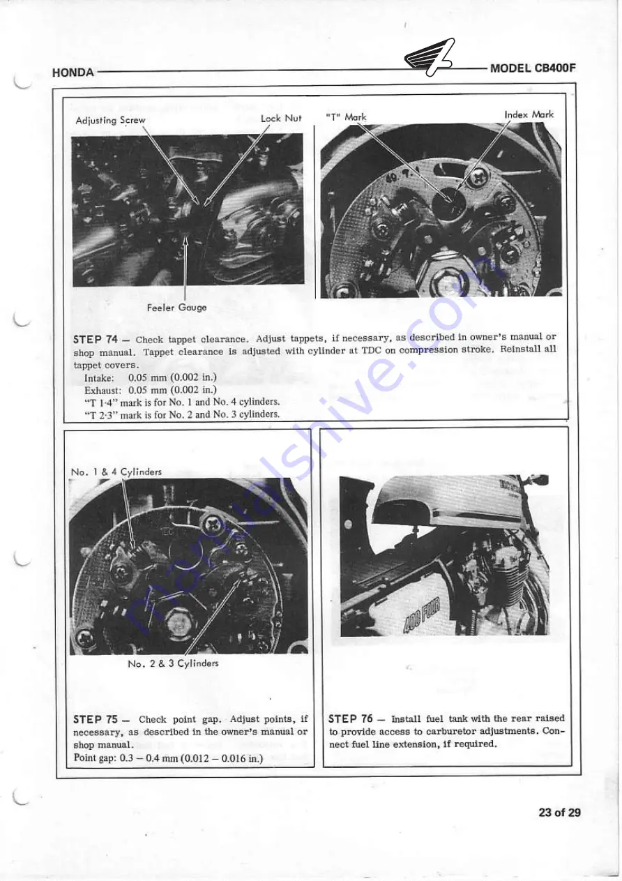 Honda CB400F Скачать руководство пользователя страница 24