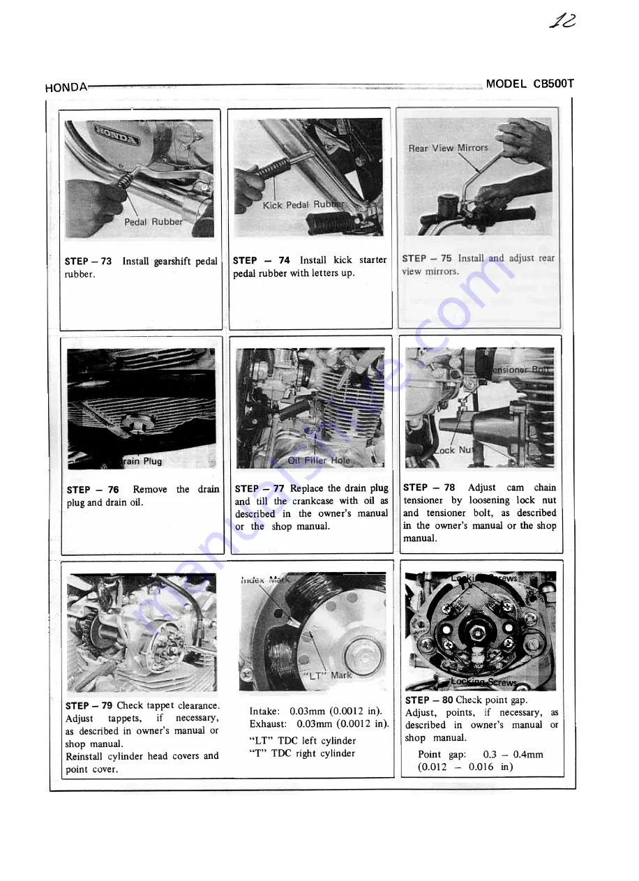 Honda CB500T Set-Up & Workshop Manual Download Page 12