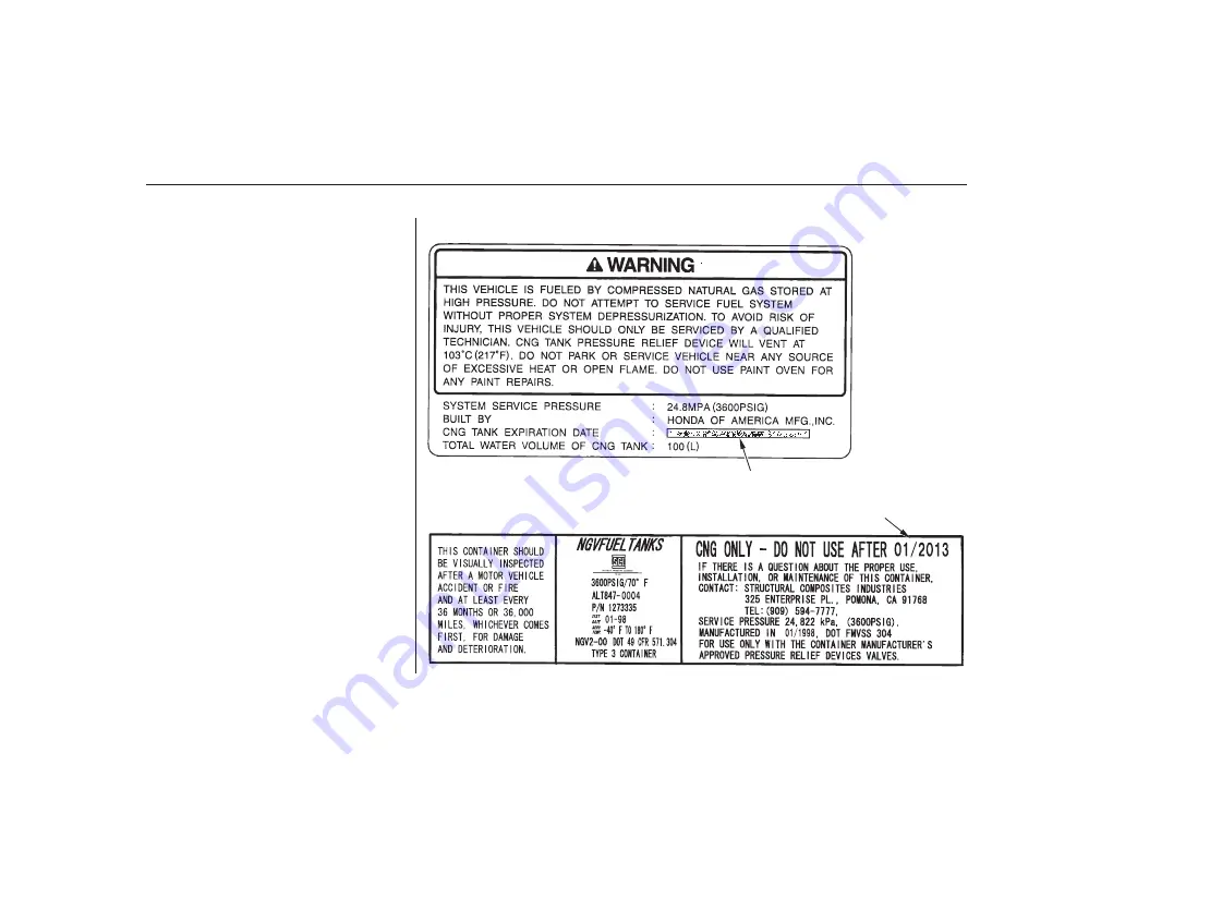 Honda Civic GX 2009 Owner'S Manual Download Page 24