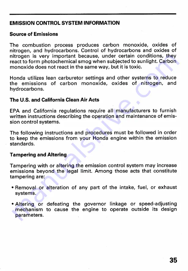 Honda EB6500SX Owner'S Manual Download Page 37