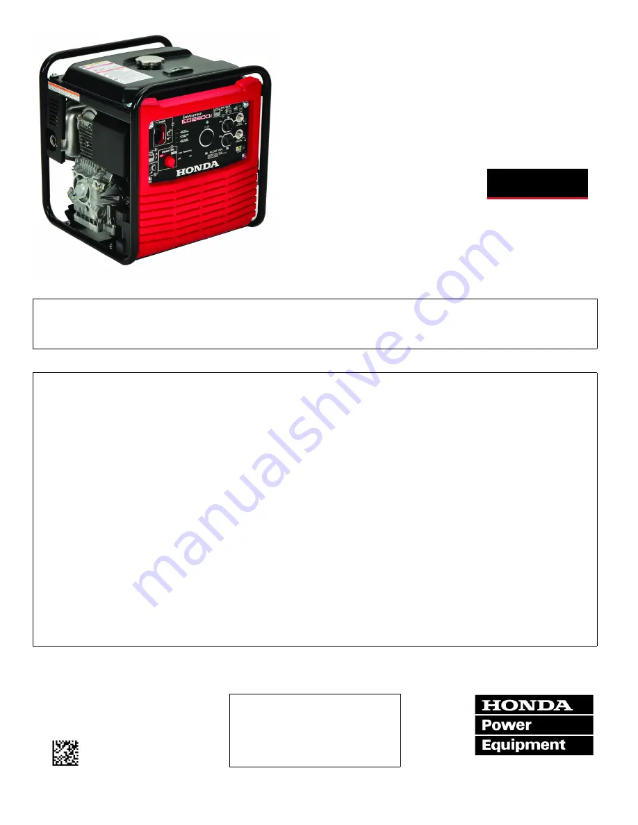 Honda EG2800i Owner'S Manual Download Page 1