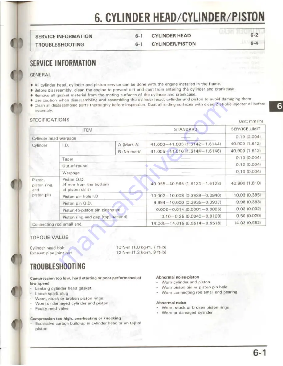 Honda Elite 50 LX Service Manual Download Page 50