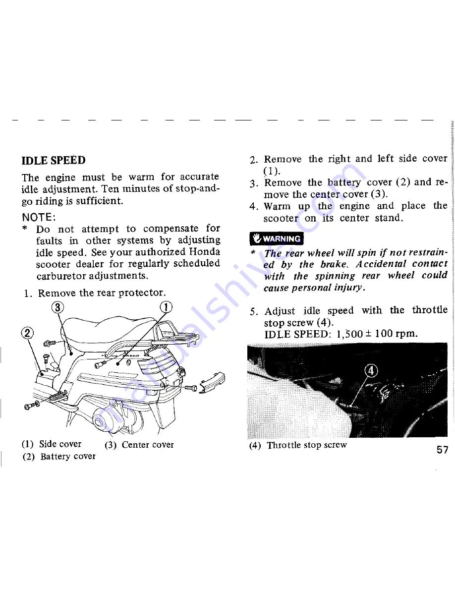 Honda Elite CH250 Скачать руководство пользователя страница 63