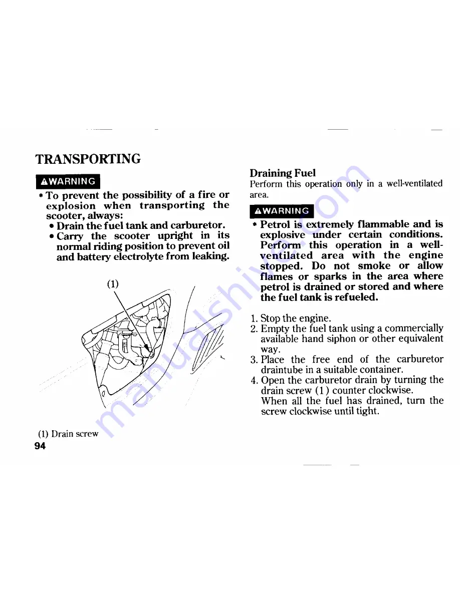 Honda FES250 Owner'S Manual Download Page 102