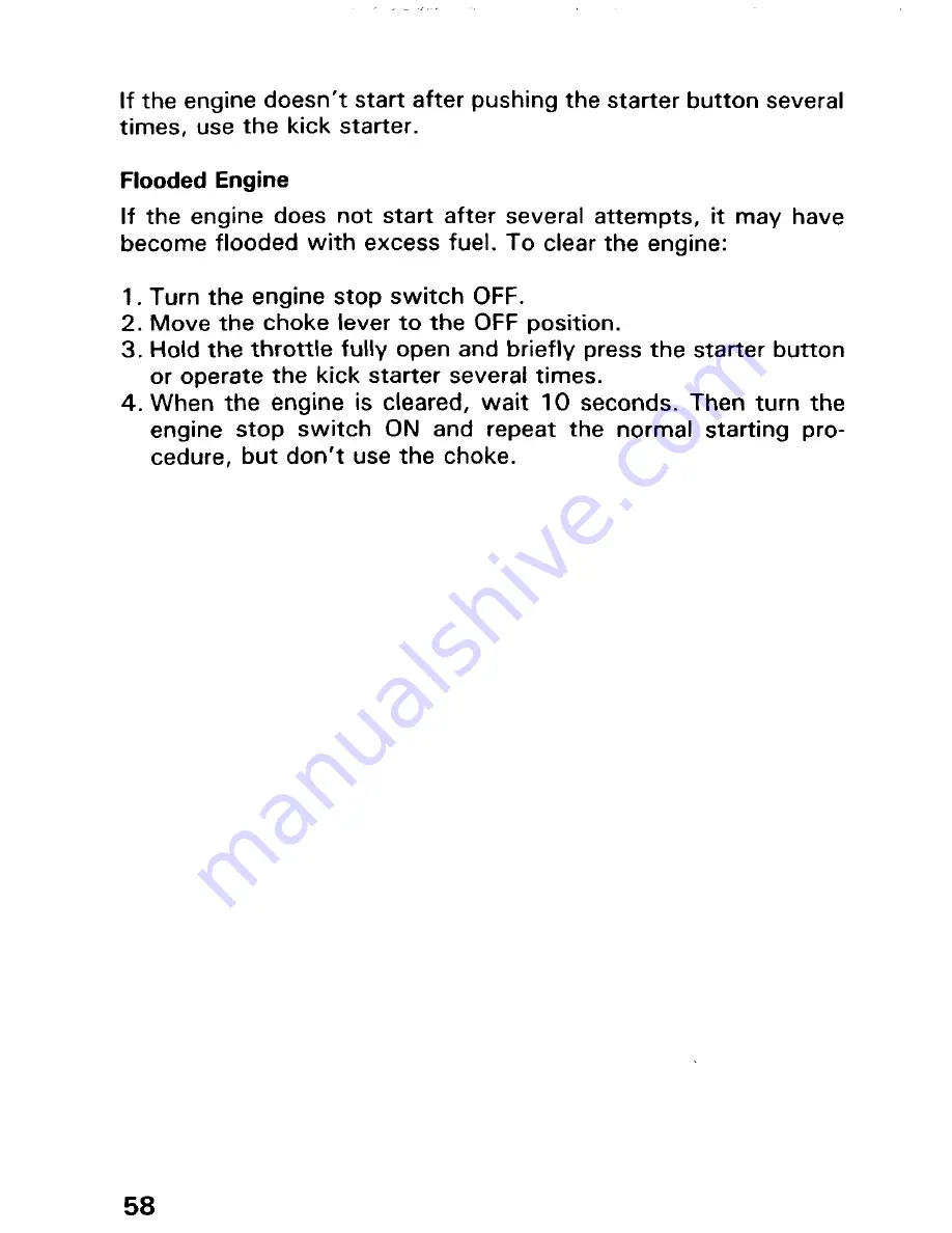 Honda Fourtax 300 4X4 1991 Owner'S Manual Download Page 62