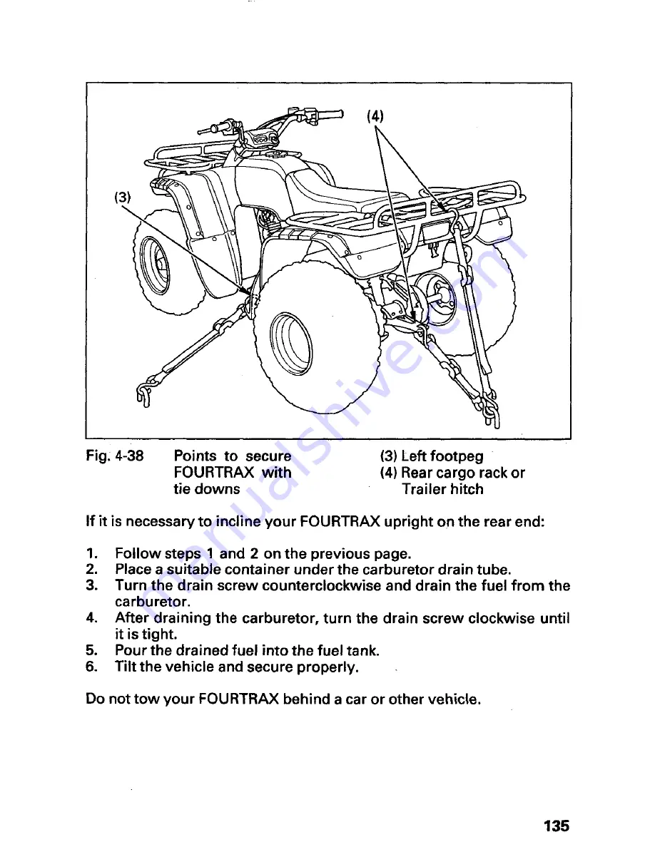 Honda Fourtrax 300 Owner'S Manual Download Page 139